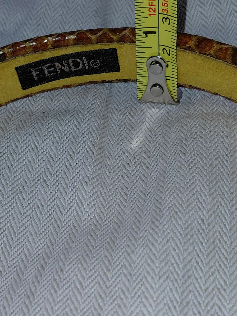 Fendi Yellow and Brown Snakeskin Slim Headband